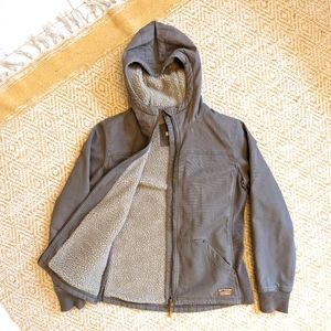 L.L. Bean Duck Canvas Sherpa Lined Hooded Jacket